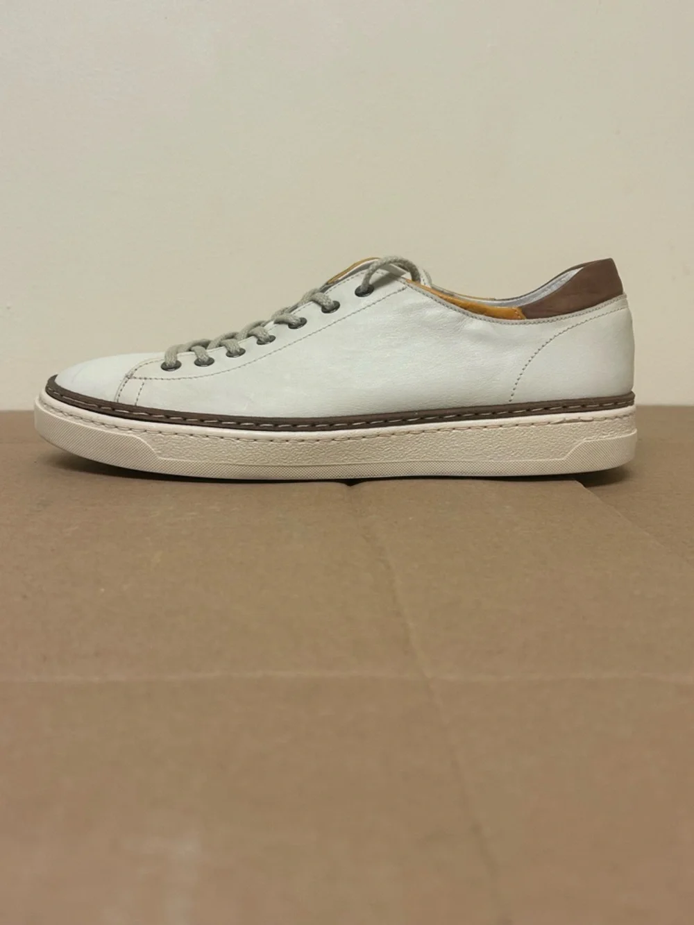 Men's Cream Exton Low-Top Casual Sneakers - Picture 6 of 6